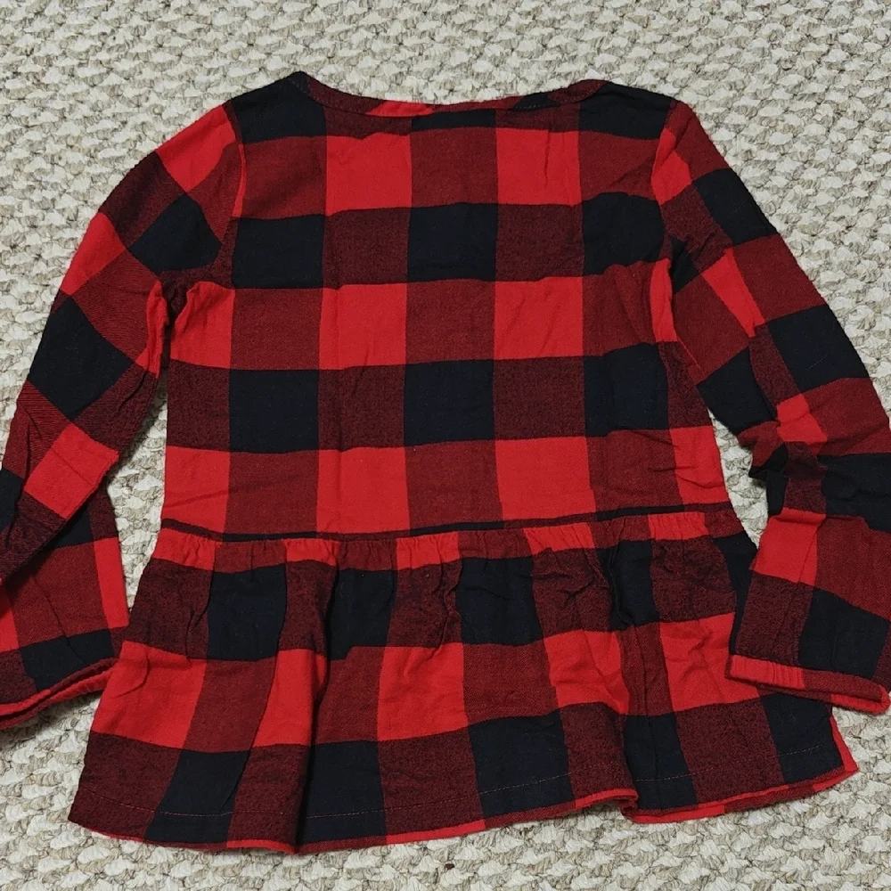 Carter's Red and Black Plaid Button Down Shirt - Picture 4 of 4